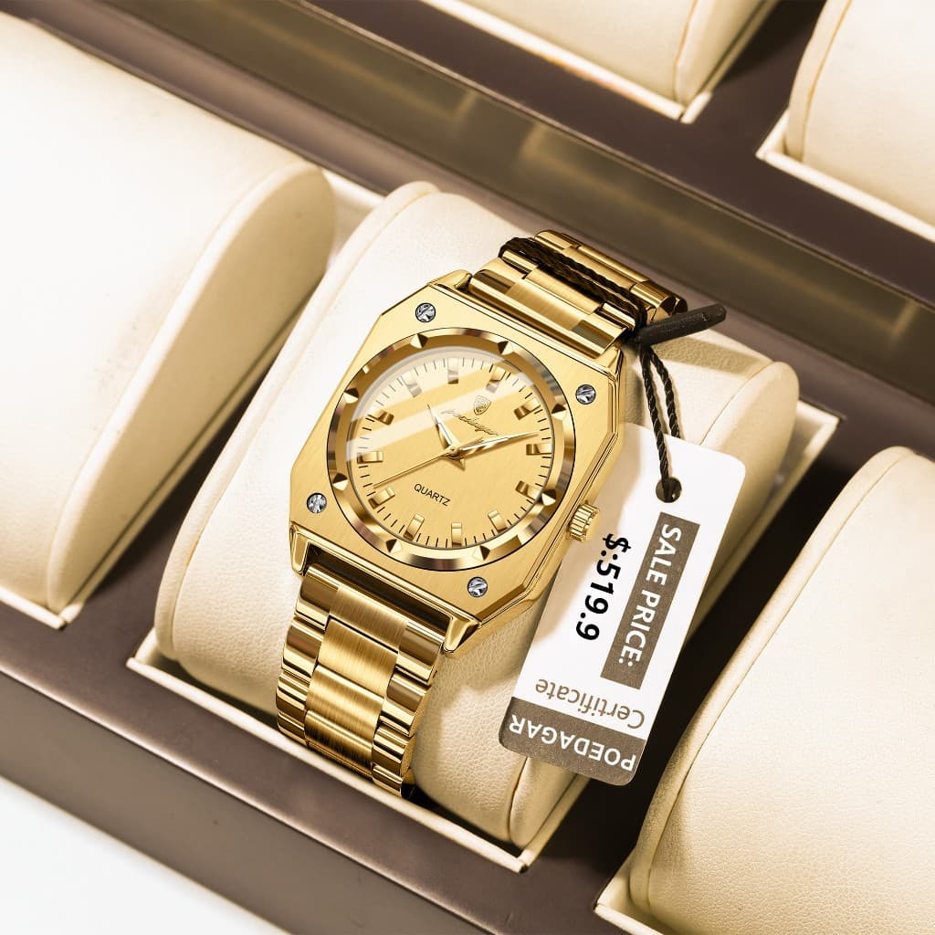POEDAGAR Relógio Feminino De Luxo , De Pulso Quadrado , À Prova D'água , Luminoso , Elegante , Original , Marca Superior