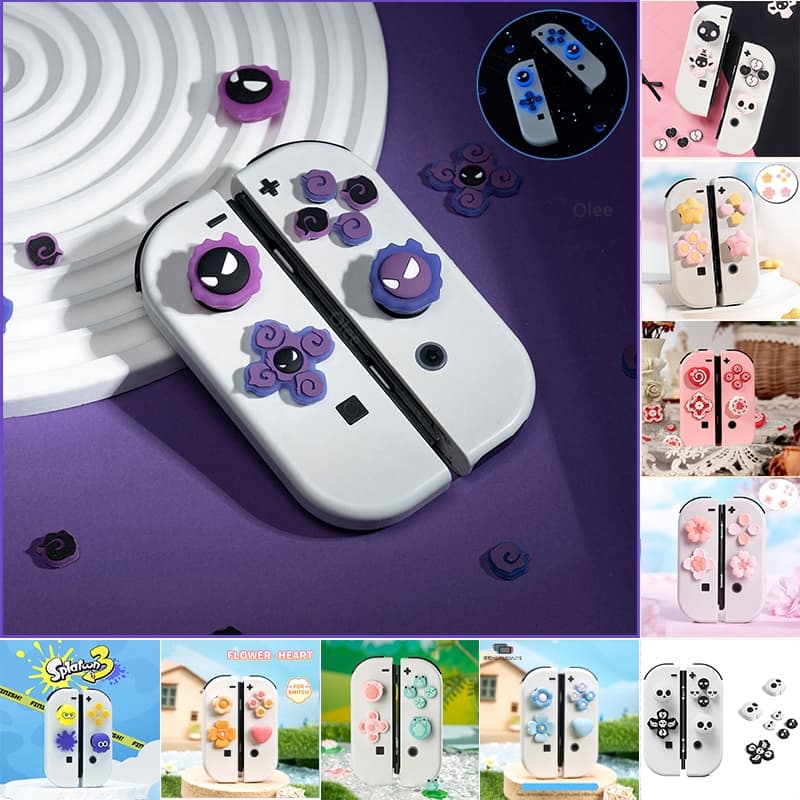 Tampas de botões do Nintendo Switch, conjunto de capas Dpad do Switch para Nintendo Switch / OLED