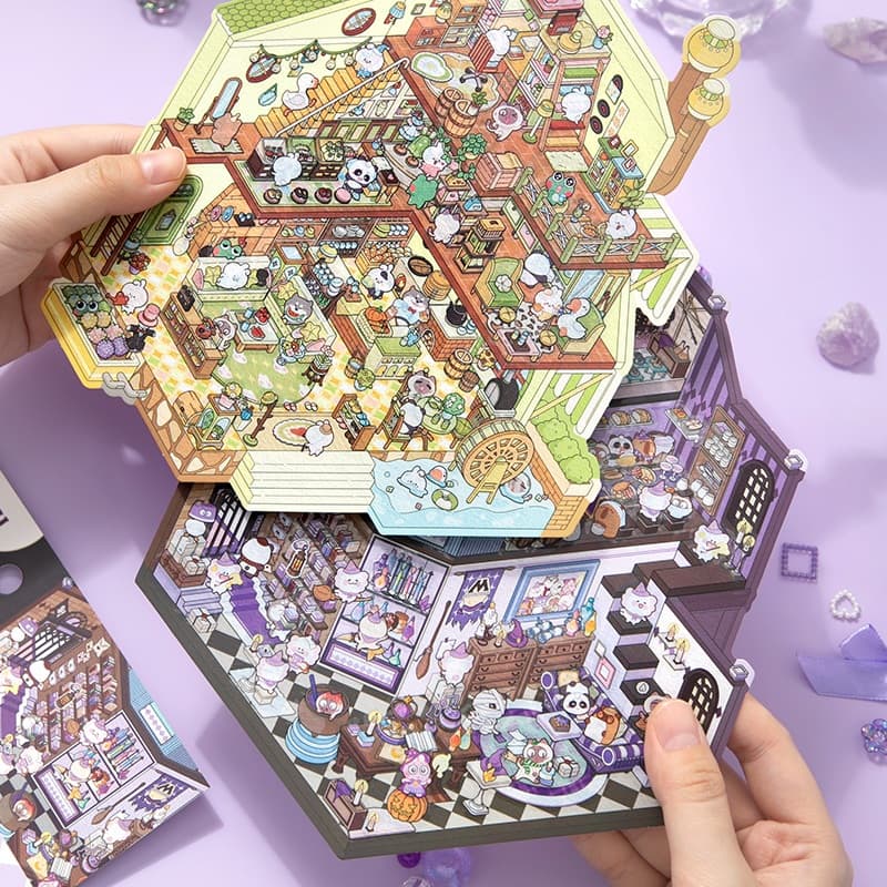 ENWEI 3 Unidades [Série SUPER Grande] Adesivos De Paisagem De Armazenamento Adesivo PET À Prova D'água Material De Scrapbooking Kit De Álbum De Recortes Goodvibesummer Style Tridimensional 3D