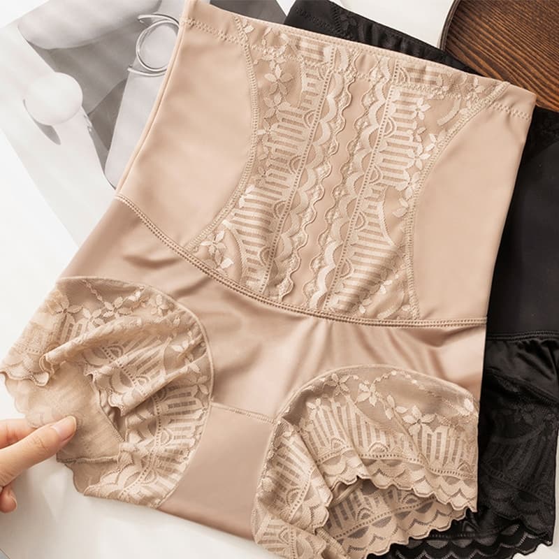 Calcinha Comtrol De Barriga De Cintura Alta Calça Modeladora De Renda Sliming Body Shapewear