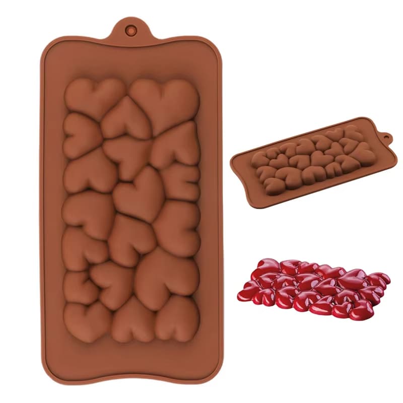 Forma De Coração Barra De Chocolate Molde De Silicone Doces Sobremesa Ferramenta De Cozimento