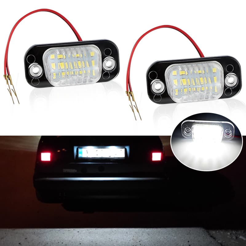 2 Peças Para VW Polo 3 Classic Variant Golf 3 1H1 GTI R32 For Seat Ibiza Cordoba Vario 6K Branco Luz de matrícula LED