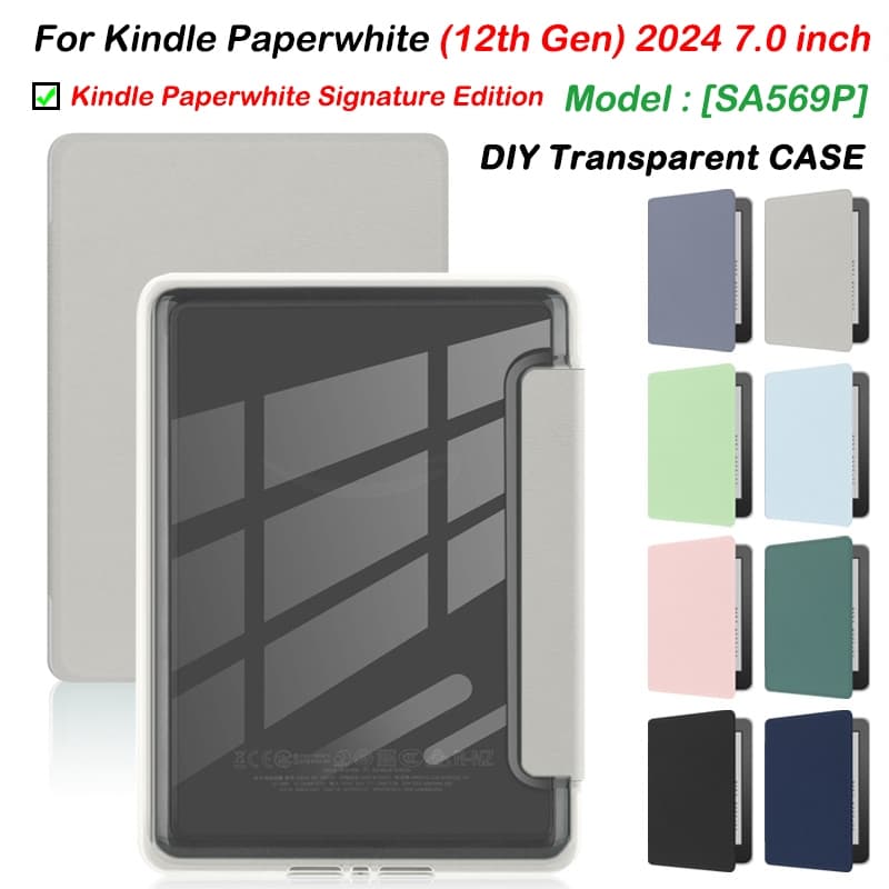 Capa para Kindle Paperwhite 12ª Geração 7'' 2024 SA569P SA568P Signature Edição Acrílica Premium E-Reader Caso