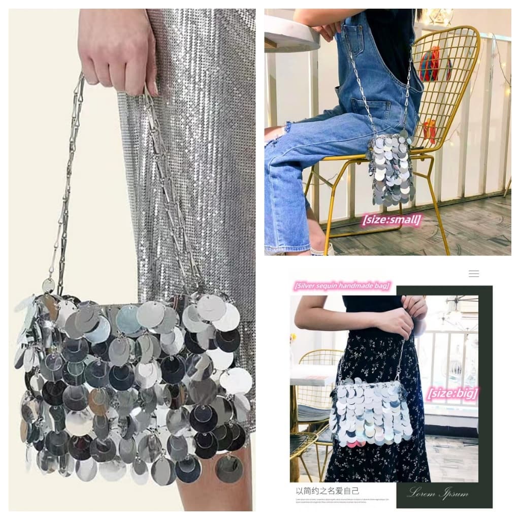Bolsa Com Lantejoulas Para Mulher A Tiracolo Bling Moda
