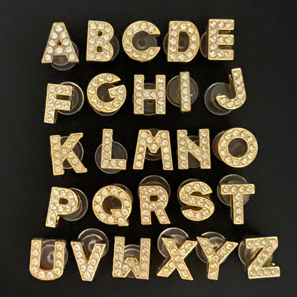 Bling Liga Jóias Sapato Decoração Letras De Ouro Acessórios Tamanco Fivela Presentes Para Amigos