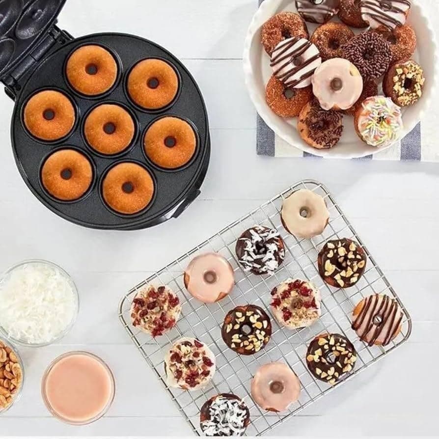 Mini Máquina De Café Da Manhã Para Fazer Rosquinhas , Capacidade 7 Elétricas 110V Portátil