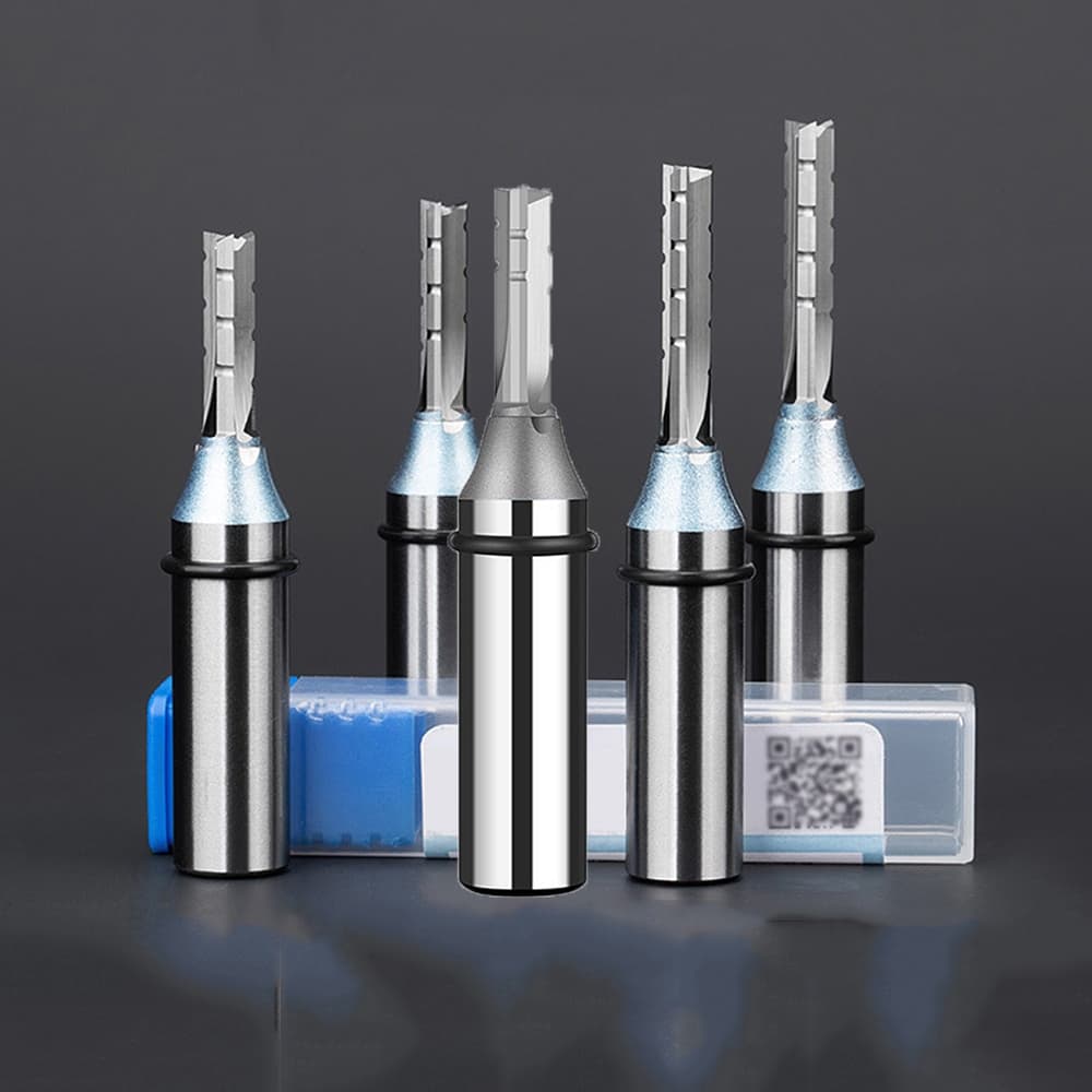 1/2 Haste 3 Flautas Corte Reto Roteador Bit TCT Cortadores Para Trabalhar Madeira CNC Bits Fresagem Slot