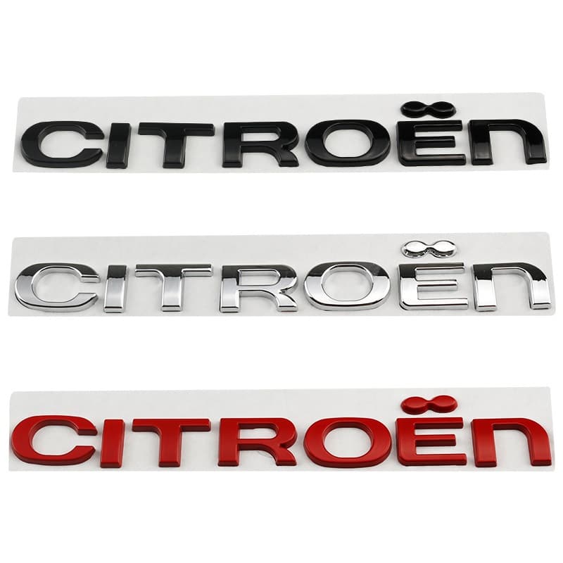 Novo 3D Metal Citroen Carta Logotipo Auto Carro Traseiro Tronco Emblema Adesivo Decalque Substituição Para