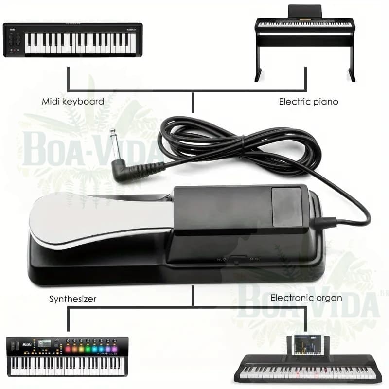 Pedal Sustain Universal para Teclado e Piano Digital