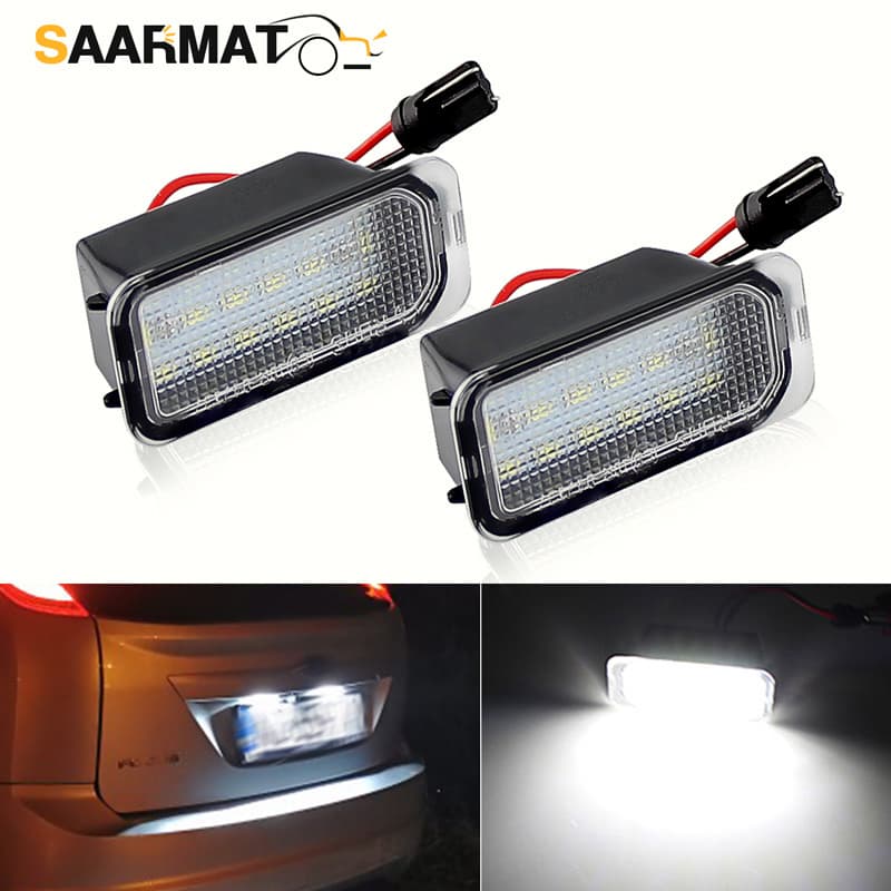 2 Pçs Canbus LED Número Luzes Da Placa De Licença Para Ford Focus MK3 2010-Em Diante Jaguar XF X250 2007-2015 XJ X351 20