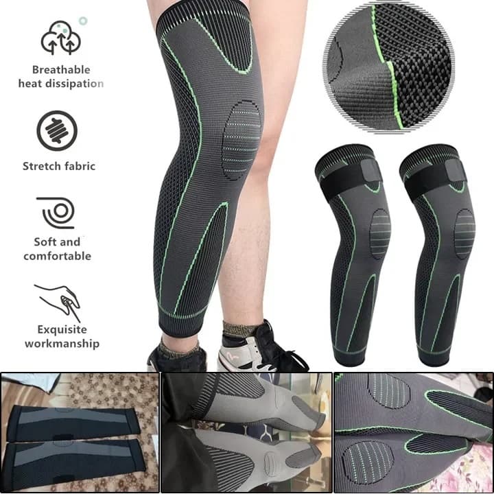 Kit 2 Joelheiras Esportivas Elásticas Estendidas Protegem Articulações Ay Tsao