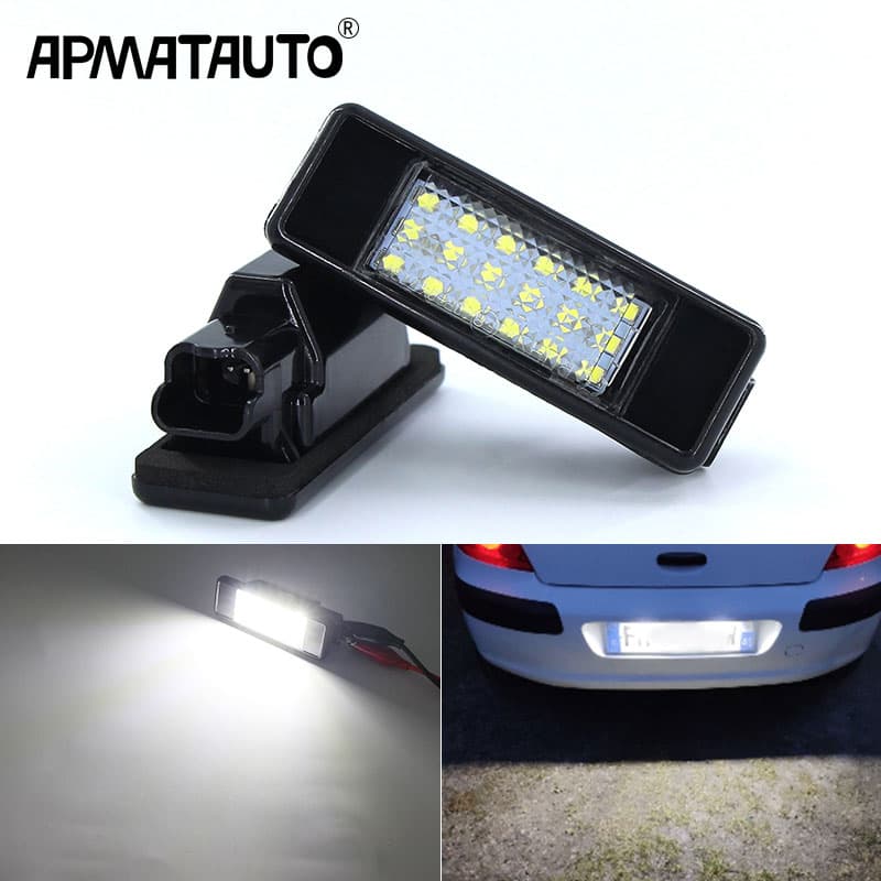 2 Pçs LED canbus Lâmpada De Luz Da Placa De Licença Para Citroen Berlingo Peugeot 407 508 607 4D Sedan Peça OEM # 1340 .