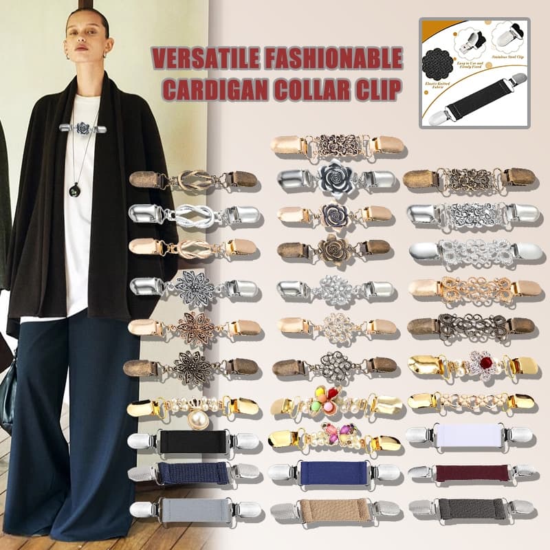 Prosperityusyunyuan Vários Estilos E Cores Vestido Elegante Versátil Com Cordão Para Lenço Clipe Retrô Cardigã Gola Xale