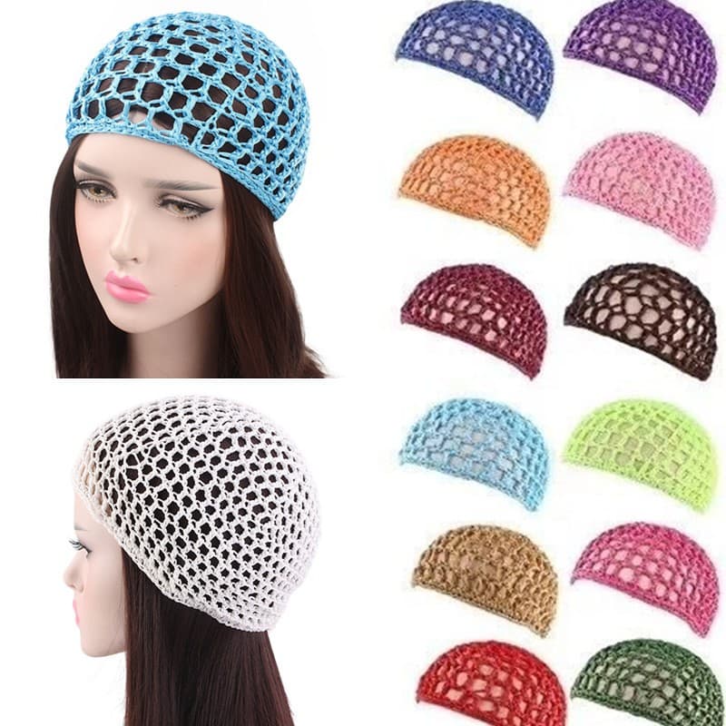 Touca De Dormir De Crochê À Mão Com Fio Grosso , Rede De Cabelo De Trabalho , Acessórios Femininos , Boné Multifuncional