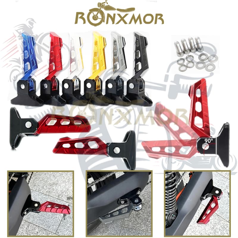 RONXMOR 2 Pcs E-bike Apoios Para Os Pés Dobráveis Elegantes Pegs Motocicleta Com Mecanismo Dobrável Interruptor De Parti