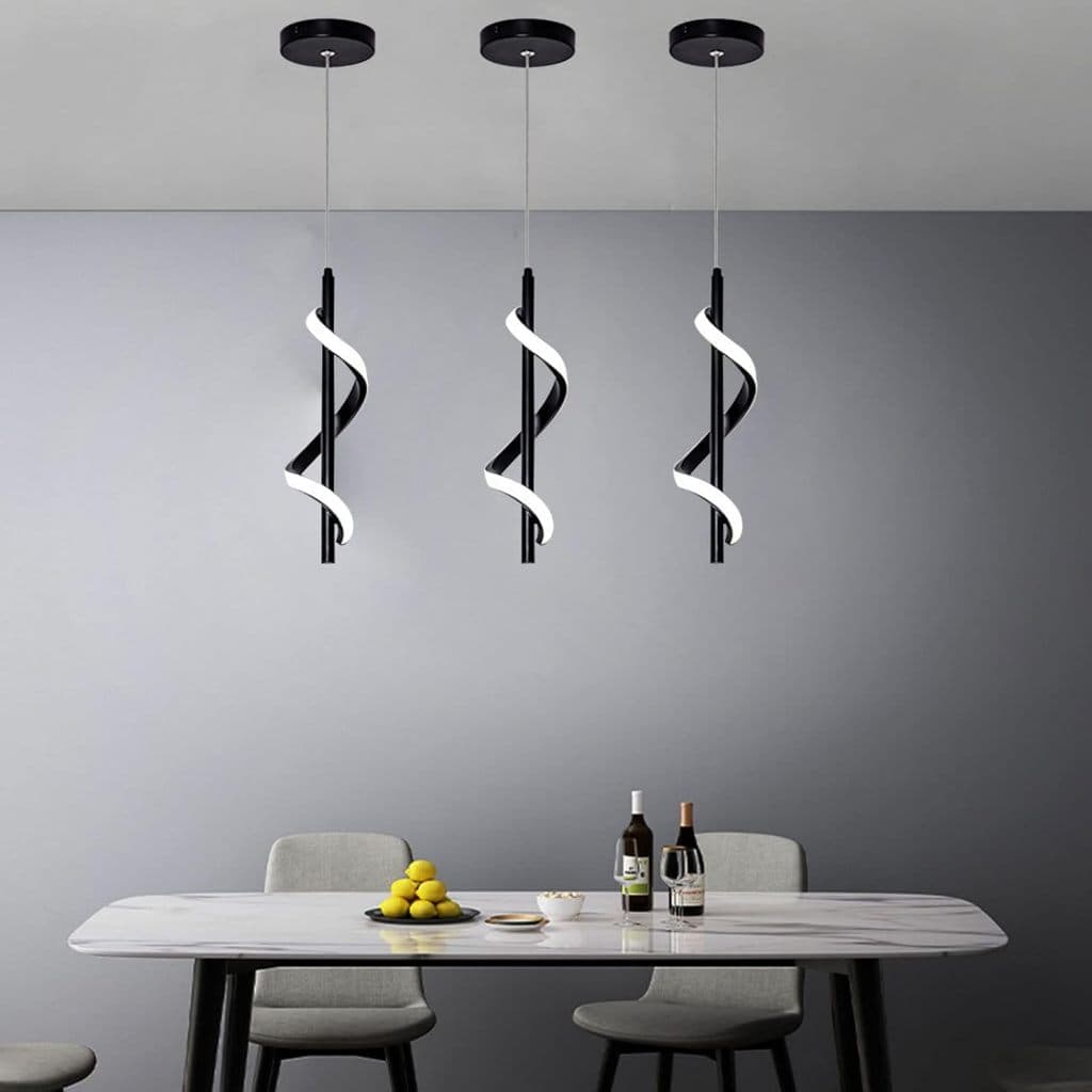 (3 cores em 1 luz) Lustre Pendente Luminária de Teto Led Dourado Decoração Minimalista Moderno  Cozinha Ceiling Light