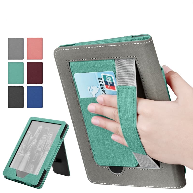 Capa De Suporte Fina De Tecido Para Novo Kindle 11/10/8th Couro PU Premium Paperwhite 12/7/6/5th Com Slot Cartão E Al