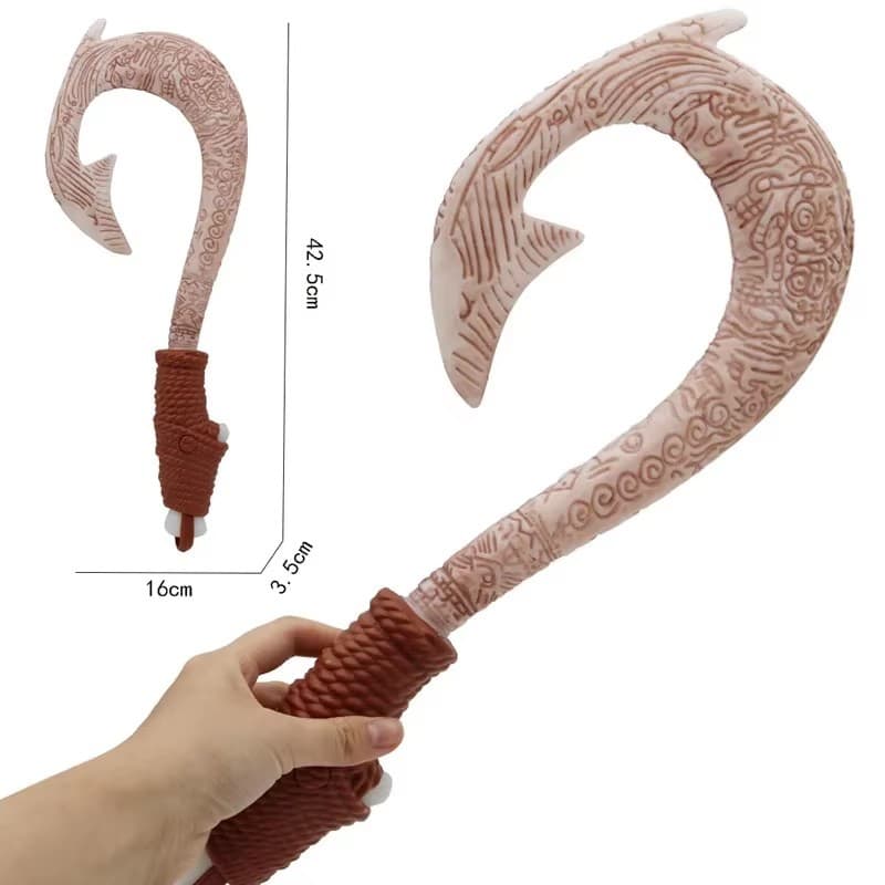 Novo Desenho Animado Oceano Aventura Moana Plásticos Gancho De Peixe Maui Cosplay Adereço Com Luz Dramatização Infantil