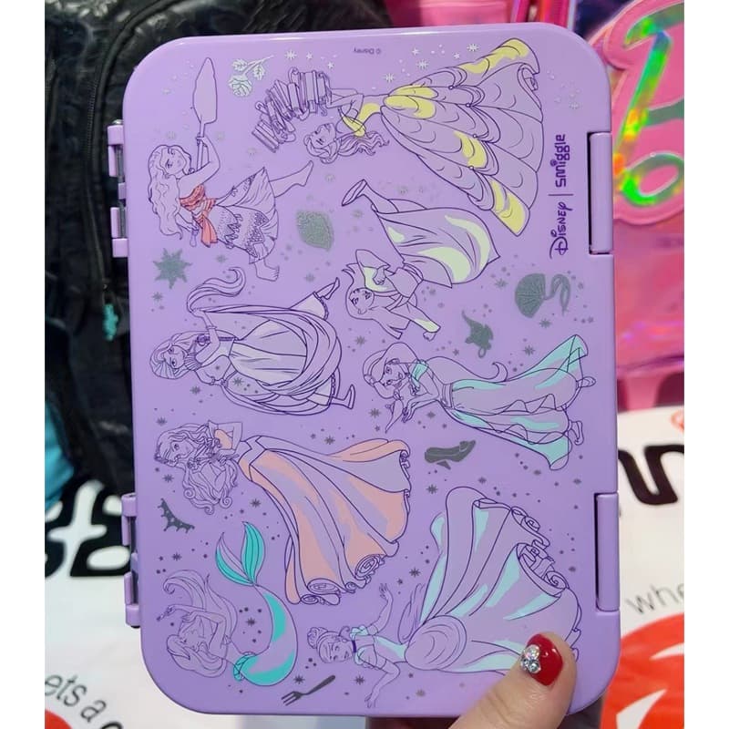 Lancheira Infantil Meninas Roxo Princesa bento Caixa Frutas Comida Portátil