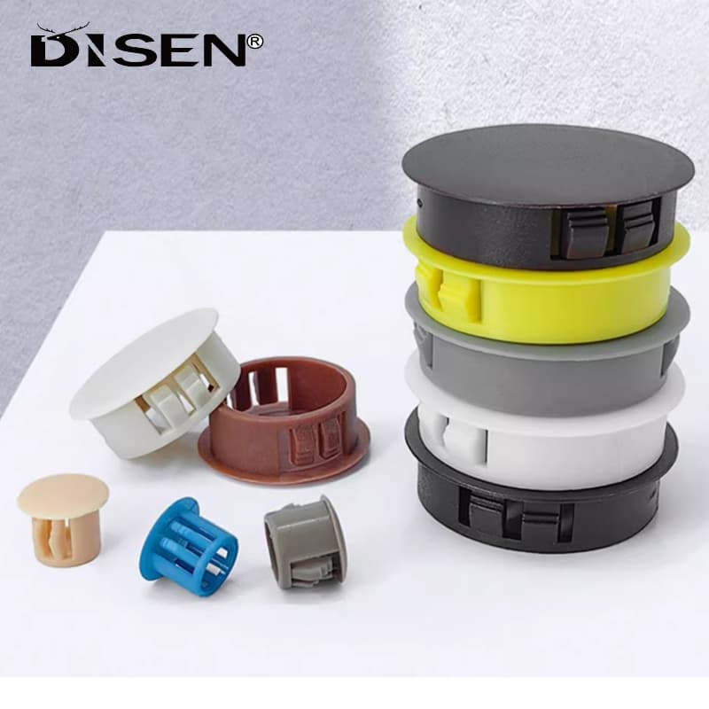 10Pcs Tampão De Nylon Redondo Snap-on Furo Para Móveis Tampa Extremidade Anti-Furto De Vedação