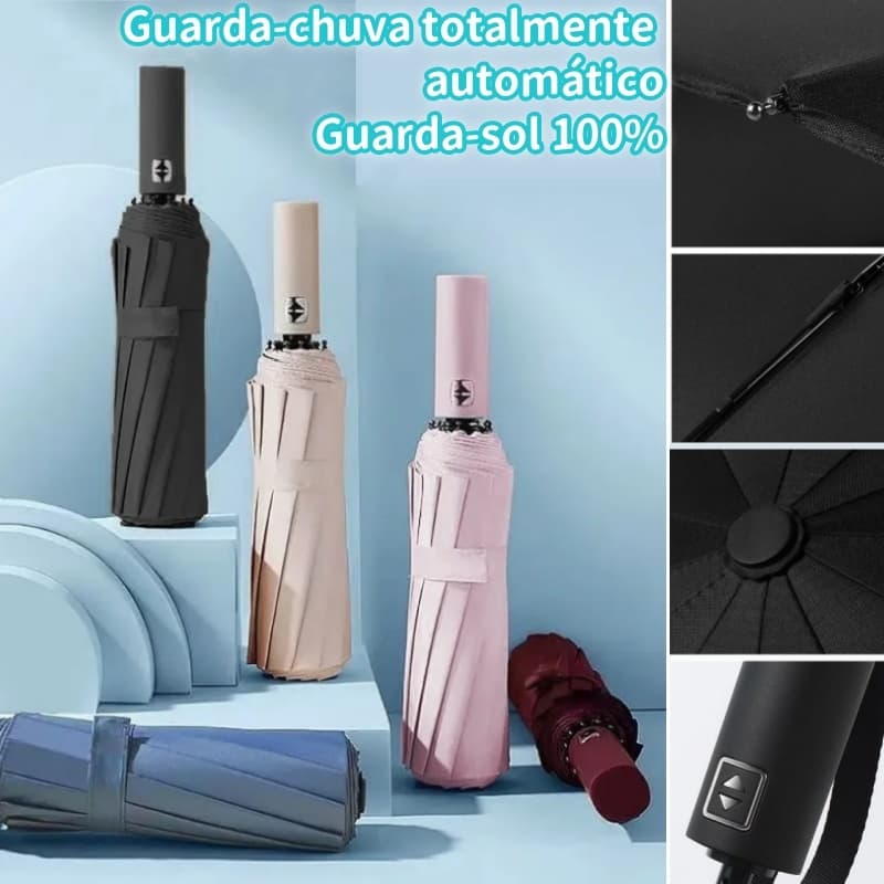 Guarda Chuva Com Protetor Solar Dobrável Totalmente Automático À Prova De UV