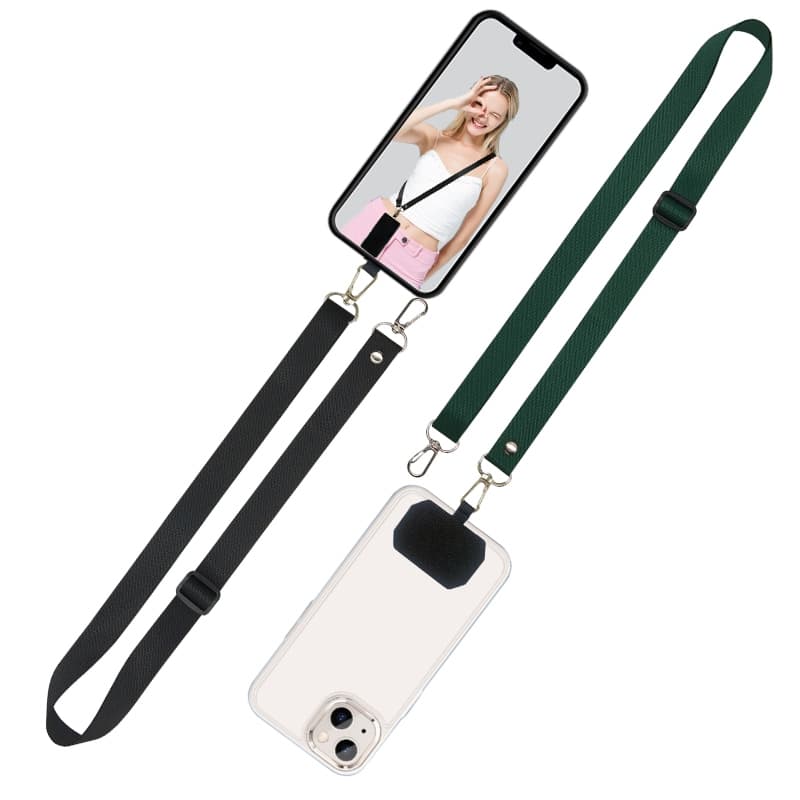 Cor Pura Cinta Caso De Telefone Cordão Crossbody Portátil Fivela Longa Corrente Ajustável Com Capa Anti-Queda Para Celul