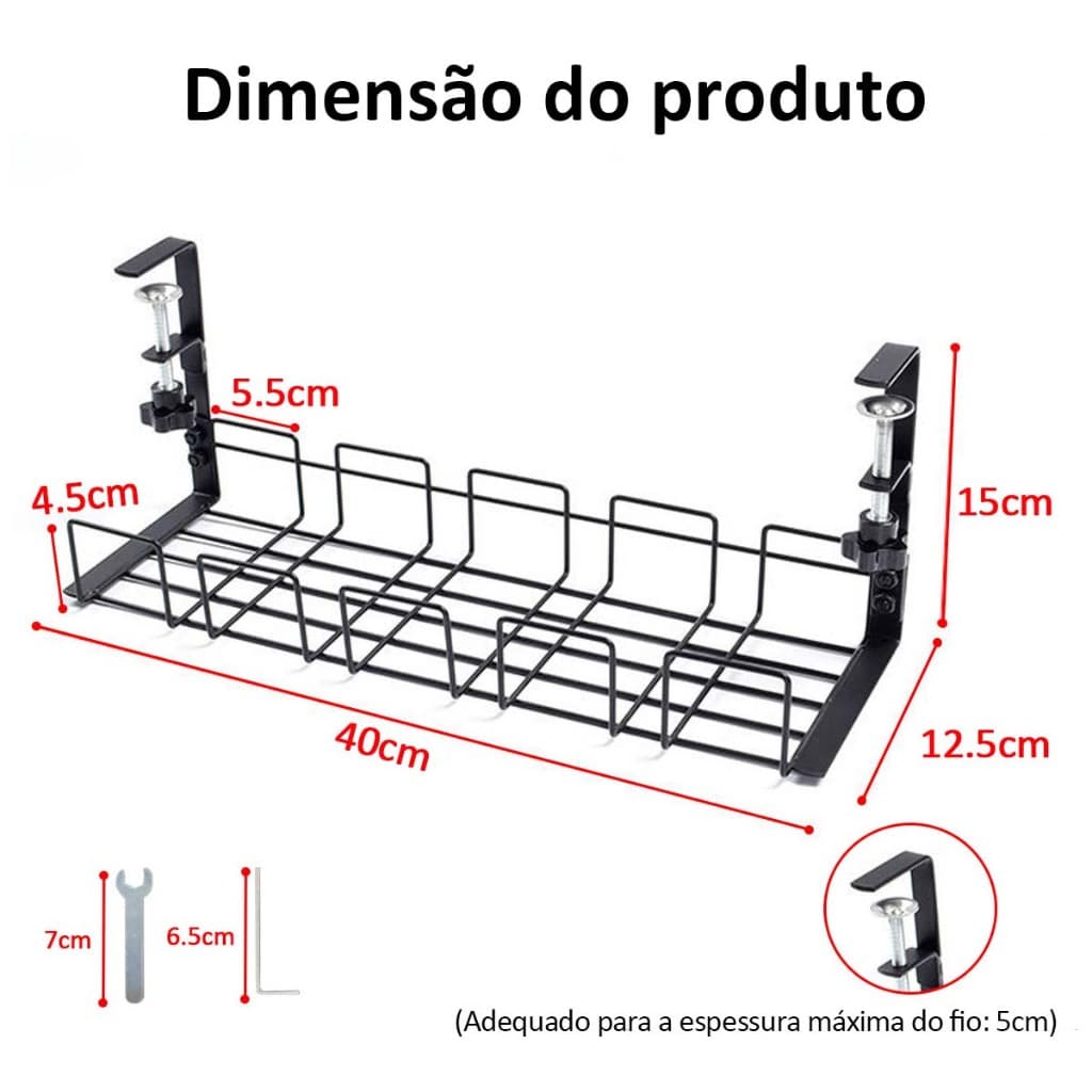 Sob o balcão bandeja de gerenciamento de cabos caixa de armazenamento de fios arrumado caixa de armazenamento de cabos