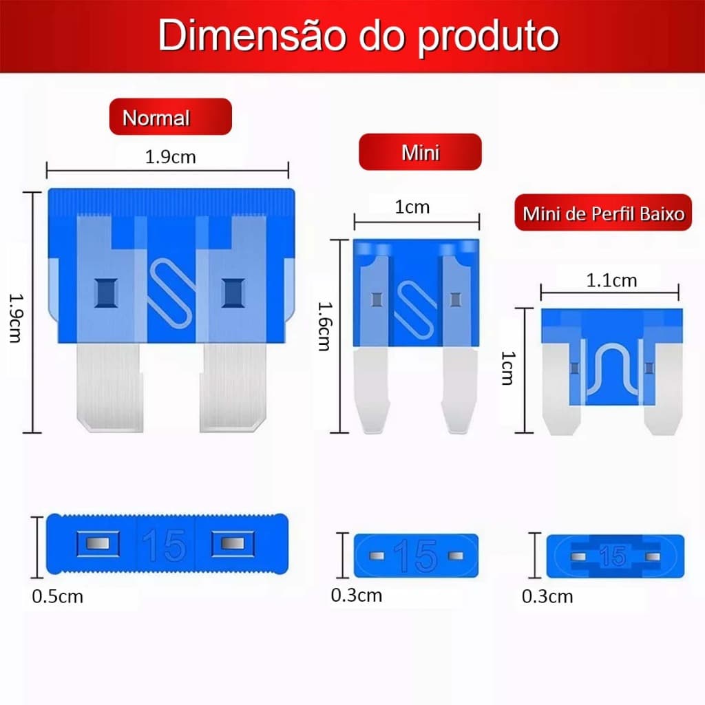 Todos os tipos de conjuntos de fusíveis de lâminas de carro (com todos os tipos de lâminas) Carros Caminhões Carros