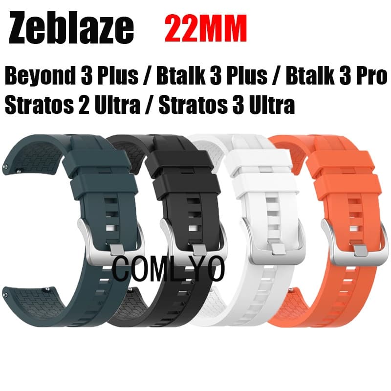 Pulseira De Silicone Para Zeblaze Btalk 3 Pro Plus/Stratos 4 2 3 Ultra/Beyond 3 Relógio 22MM Macia