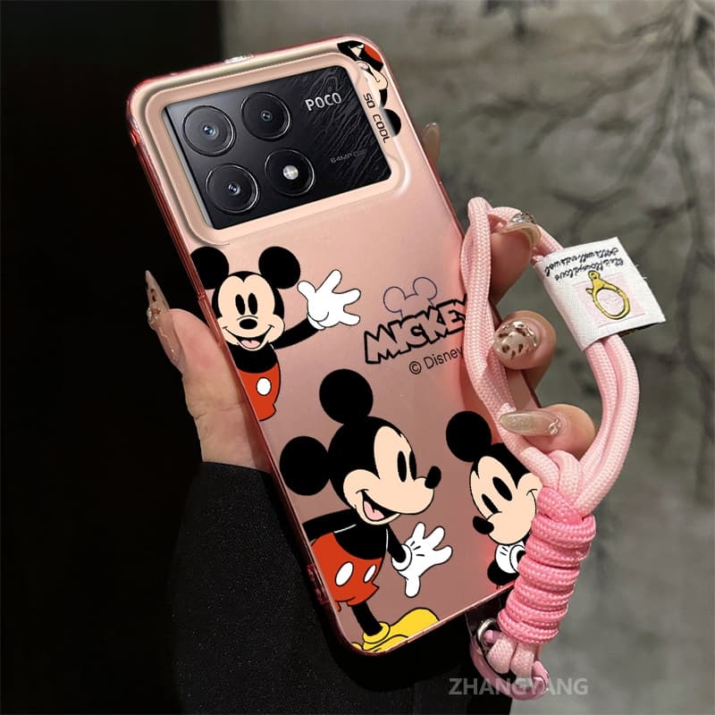 Capa Para POCO X6 Pro X6 Silicone Fosco material TPU anti Queda Caso De Telefone Estético Dos Desenhos Animados Bonito P