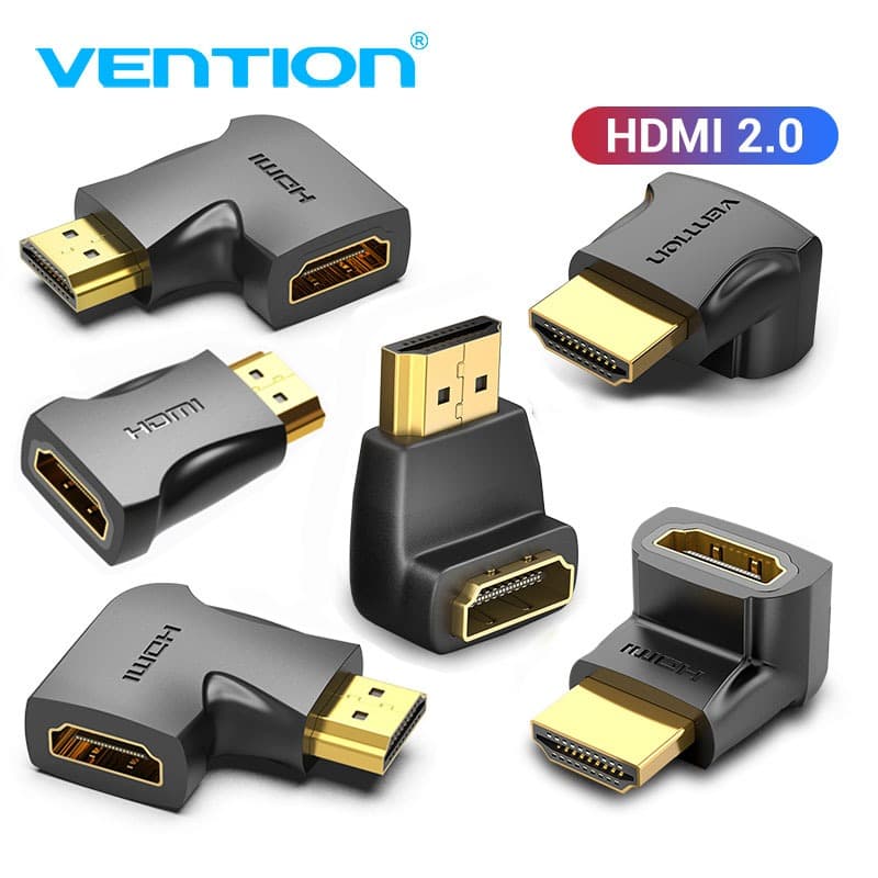 Vention Adaptador HDMI 270 90 Graus Ângulo Direito Macho Para Fêmea Conversor PS4 HDTV Cabo 4K 2.0 Extensor