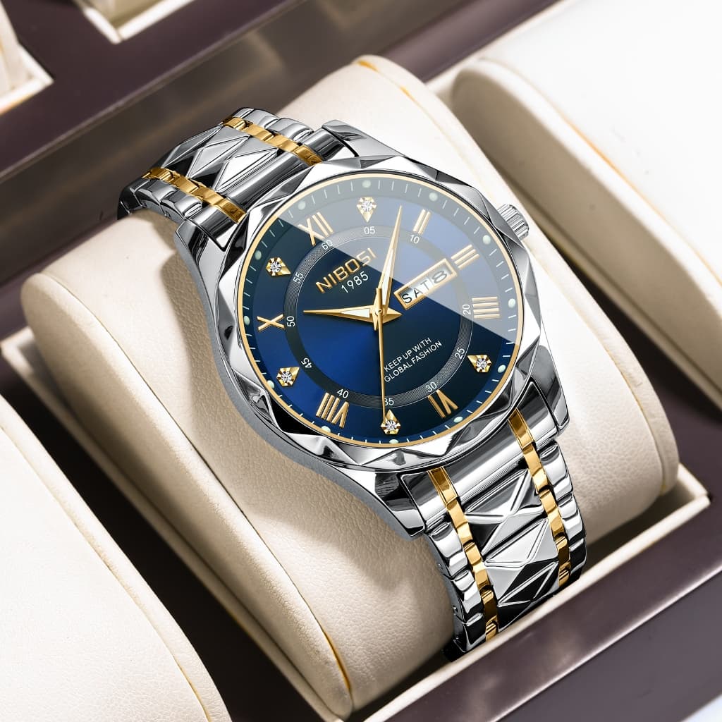 Relógio Masculino De Luxo original NIBOSI , Calendário casual , De Quartzo À Prova D'água
