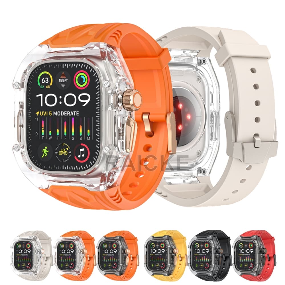Kit de modificação Case + TPU Strap para iWatch Series 11/10/9/8/7/6/5/4/SE Ultra 49mm 46mm 45mm 41mm 44mm 40mm 42mm