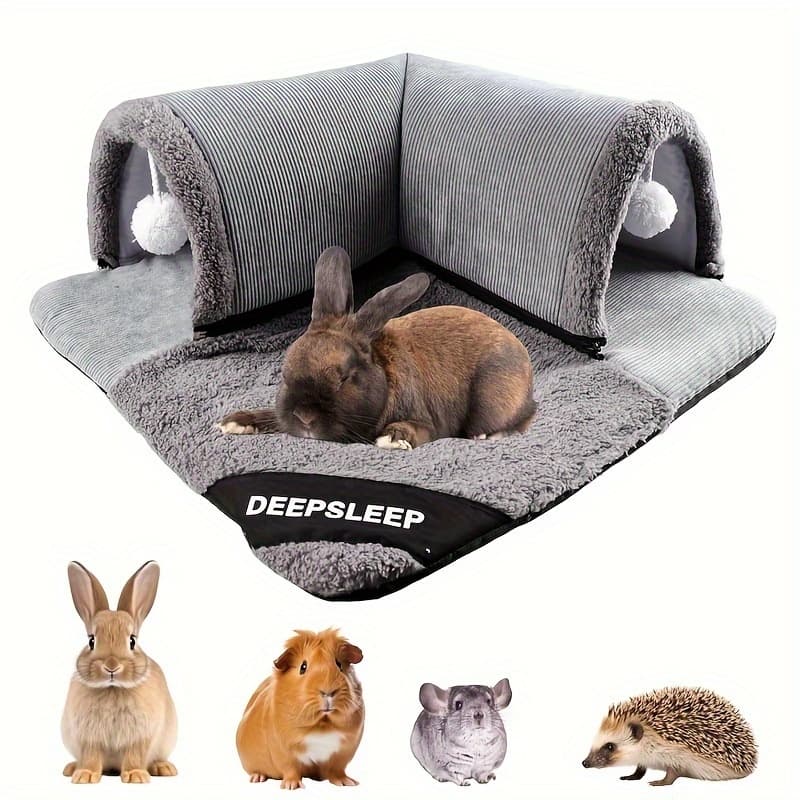 Pelúcia Da Cama Do Túnel Coelho , Tubo Grande Com Almofada Removível Esconder Brinquedos Para Cobaias Coelhos Gatos