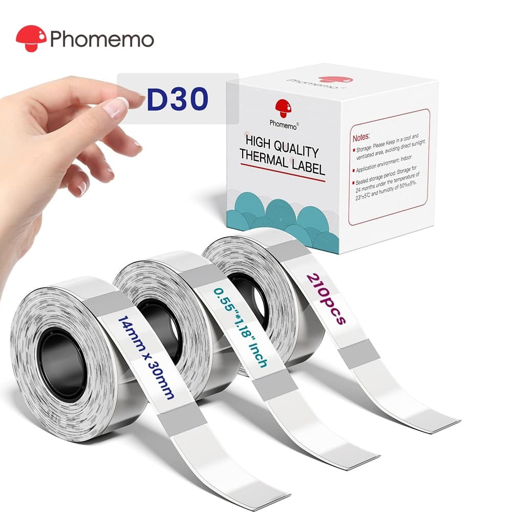 Etiqueta De Colorida Transparente Phoemo 14x30mm Para Impressora D30/Q30/Q31 (3 Rolos)