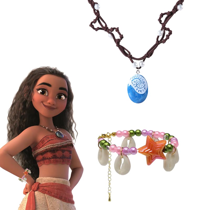 2 Pçs Anime Moana Colar Kawaii Oceano Lenda Dos Desenhos Animados Cosplay Acessórios Menina Crianças Presentes Brinquedo