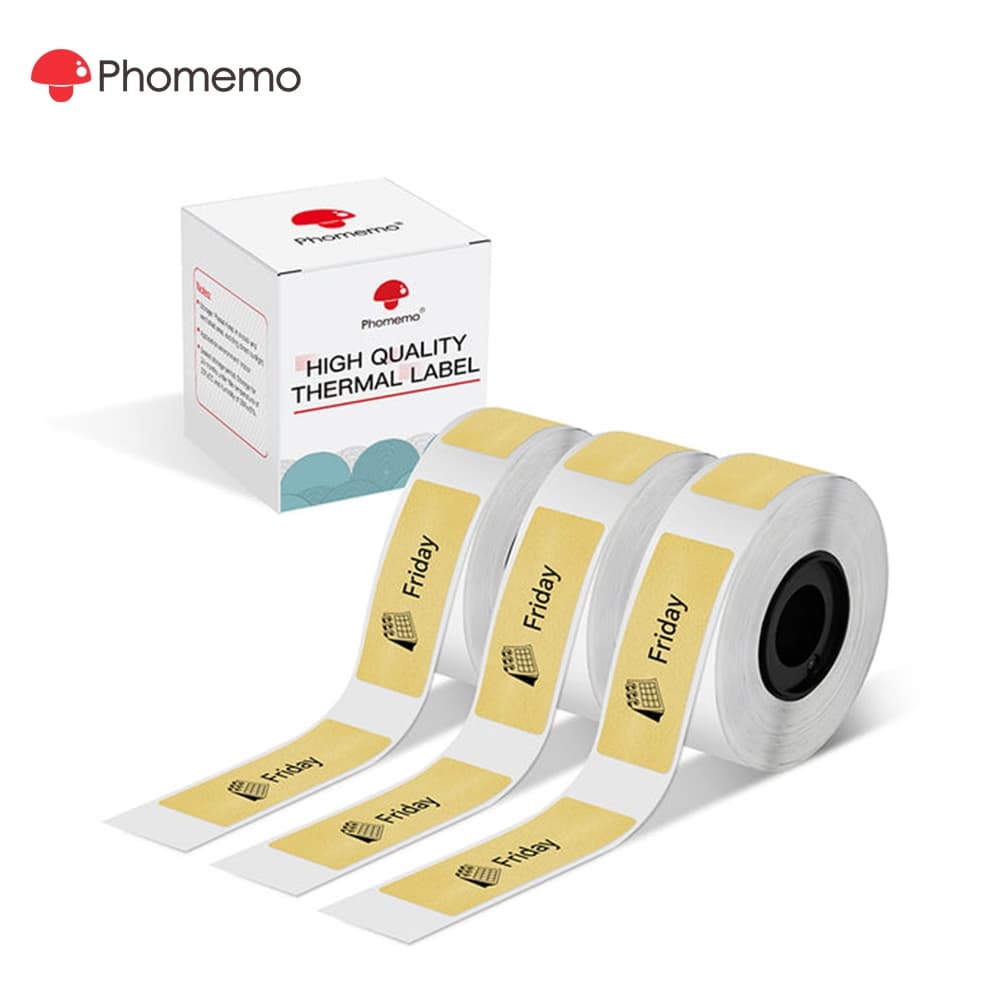 Etiqueta De Dourada Transparente Phoemo 14x40mm Para Impressora D30/Q30/Q31 (3 Rolos)