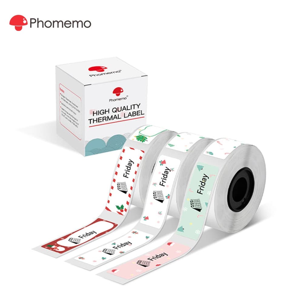 Etiquetas De Natal Phoemo 14x50mm Para Impressora D30/Q30/Q31 (3 Rolos)