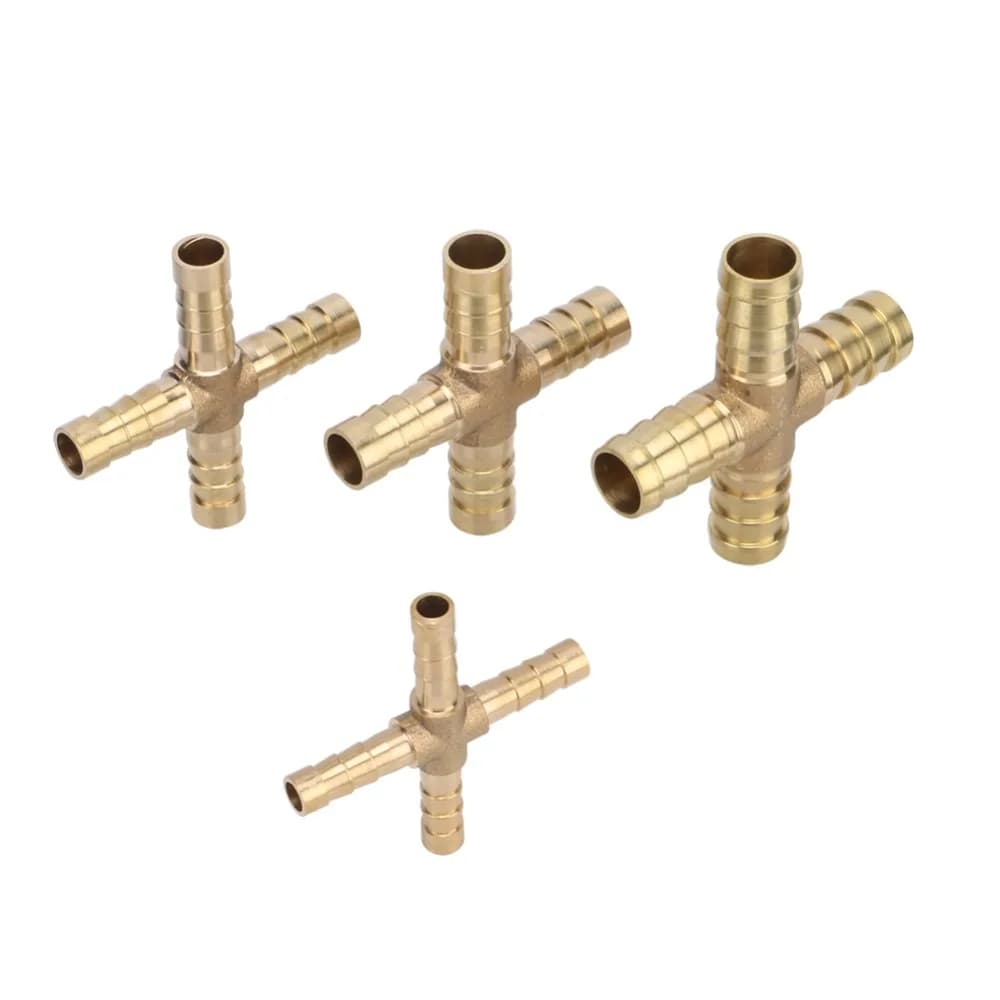 Encaixe De Tubulação De Latão Em Forma De Cruz , 4 Vias , 6mm , 8mm , 10mm , 12mm , Conector De Mangueira De Jardim , Ac