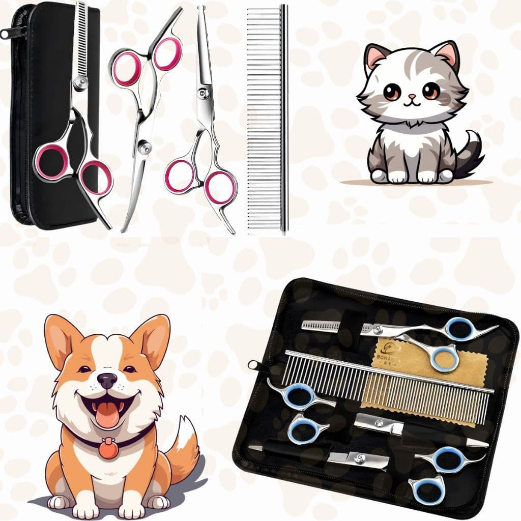 Kit Profissional de  Tesouras Tosa Pet Cachorro e Gato