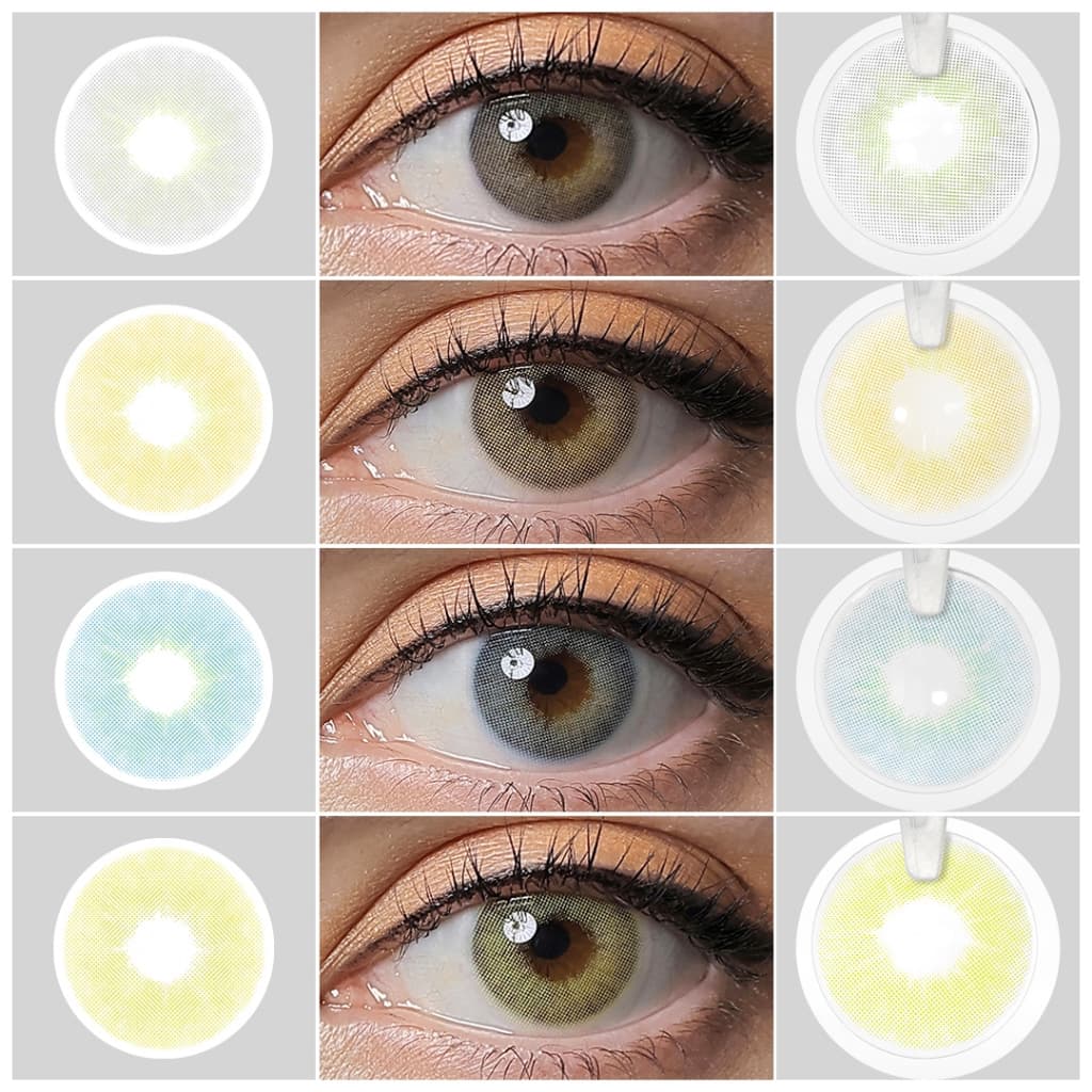 Lentes De Contato Coloridas Freshgo Hidrocor Gen4 Azul/Verde 14.2 Mm Fabricadas Na Coreia Lente Mensal 2 Unidades/1 Par