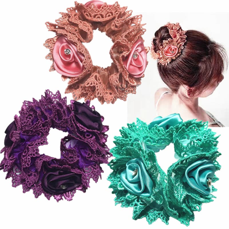 Senhoras Flor Acessórios De Cabelo Laço Bola Cabeça Faixa