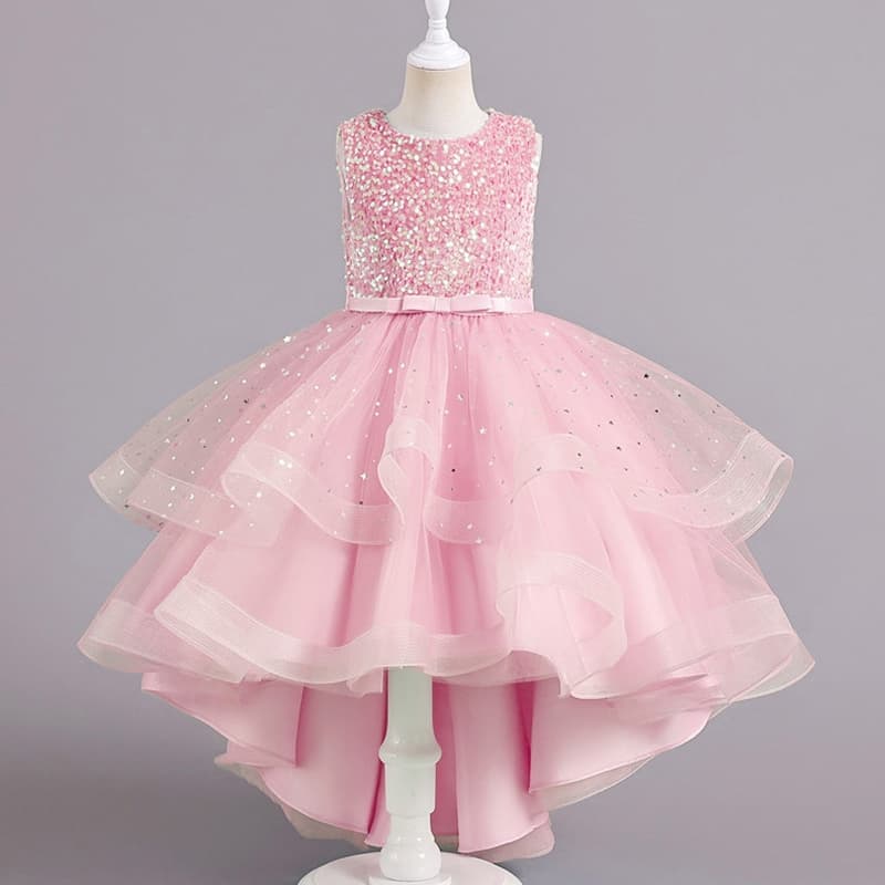 Adolescentes Novas Meninas Vestido De Princesa Verão Lantejoulas Sem Mangas Moda Vestidos De Noite Crianças Roupas