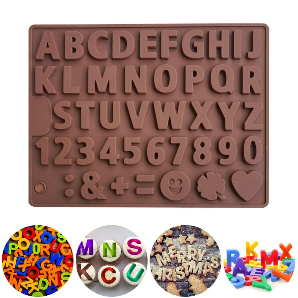 Letra Em Inglês Silicone Molde De Chocolate 26 Número Do Alfabeto DIY Biscoito Bolo Doces Geléia Fondant Cozinha Ferrame