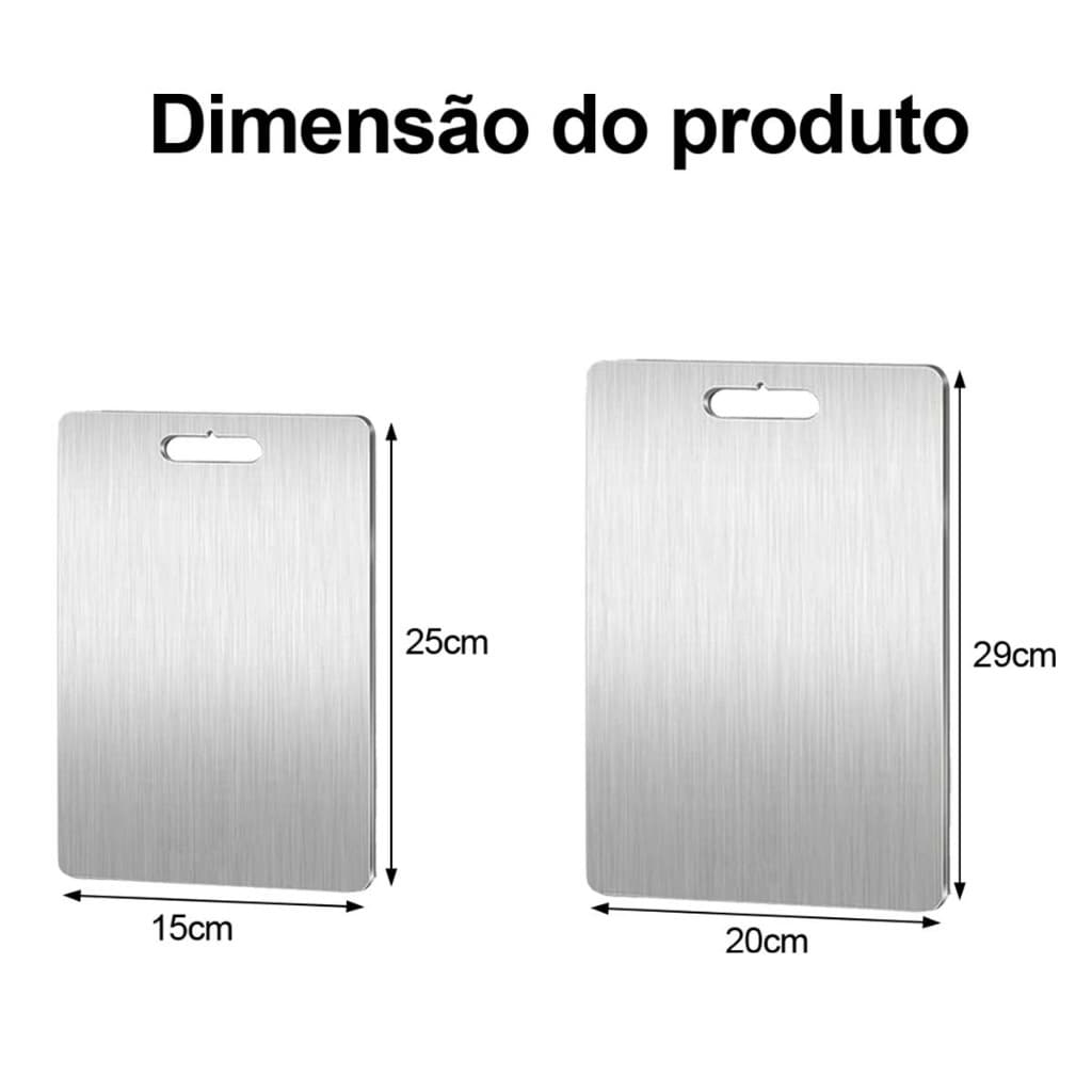 2 tábuas de corte de aço inoxidável para cortar carne, frutas e vegetais Tábuas de corte de titânio