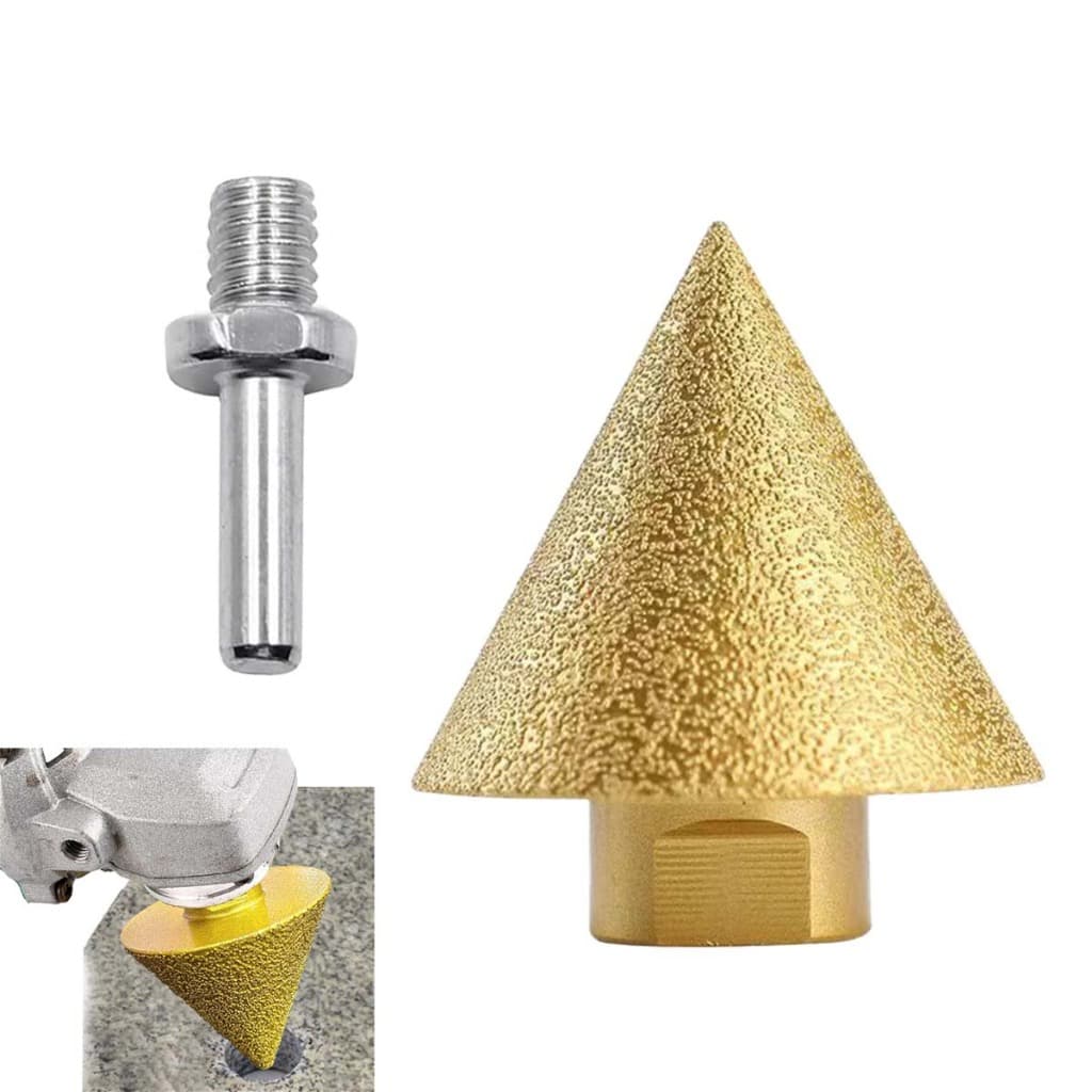 Broca de diamante para rebarbadora, broca escareada de rosca M10 de 38 mm + haste de conexão