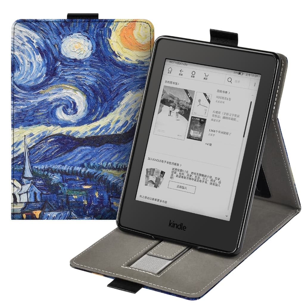 Estojo De Couro PU Premium Para Kindle Paperwhite 10o Com Tampa De Suporte De Alça Manual 2018 PQ94WIF Ranhura Cartão