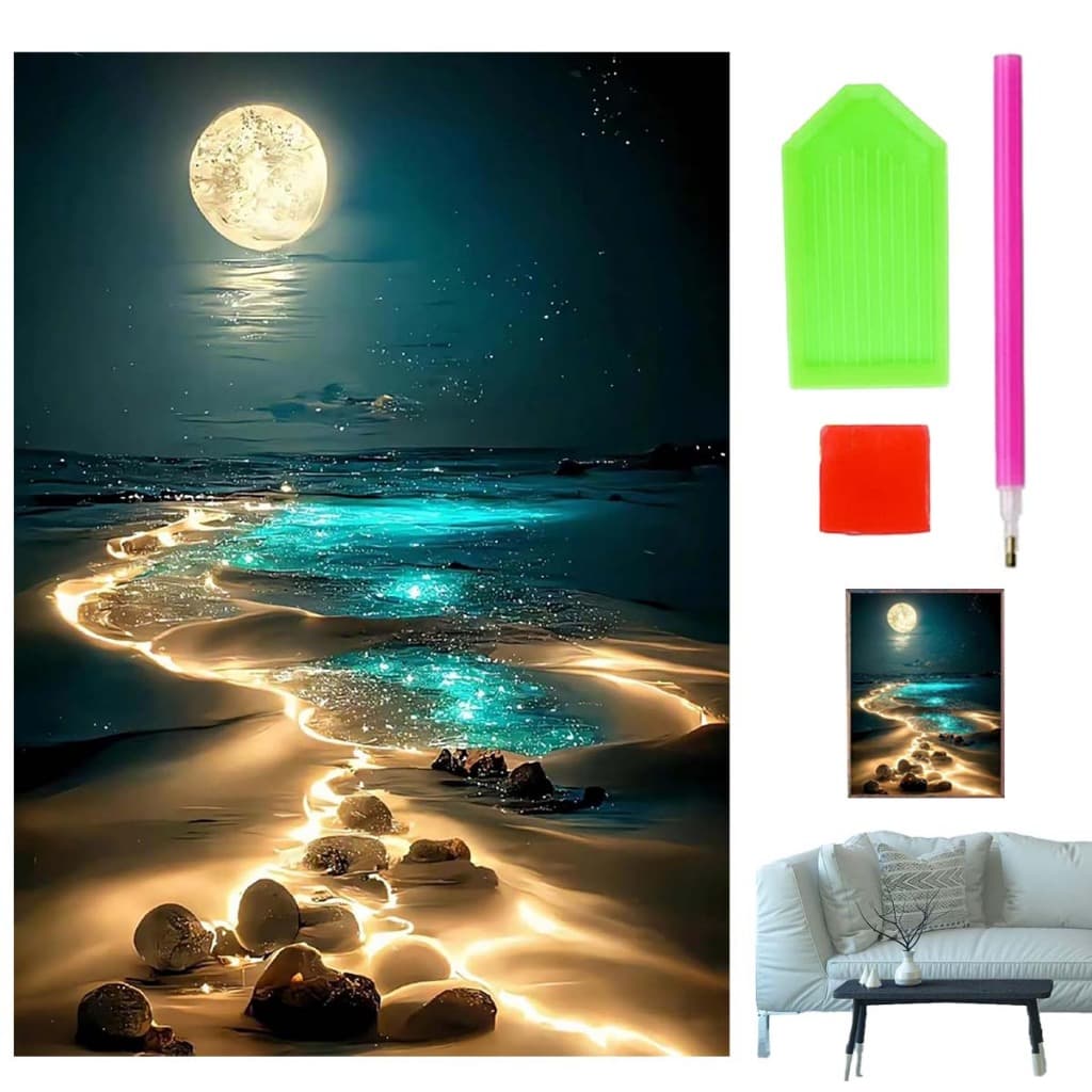 5d luar praia DIY diamante arte pintura conjunto completo diamante cristal strass artesanato 30x40cm
