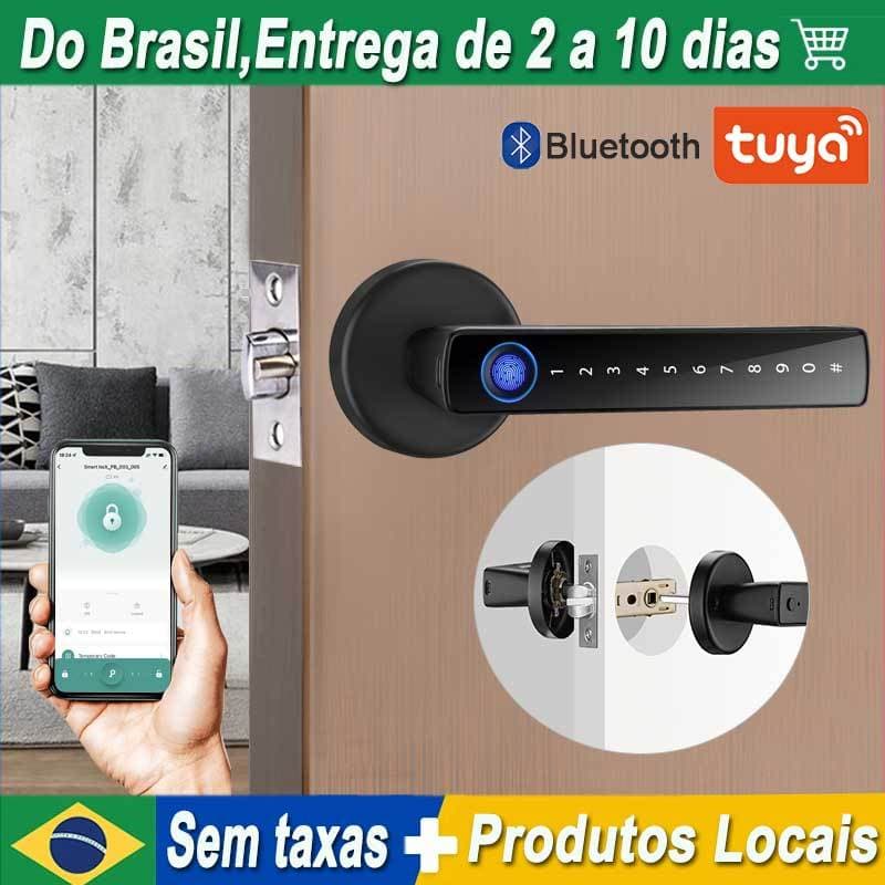 Fechadura Digital Inteligente Apartamentos Biometria,Tuya app, Senha, Cartão, Chave Remotamente pelo