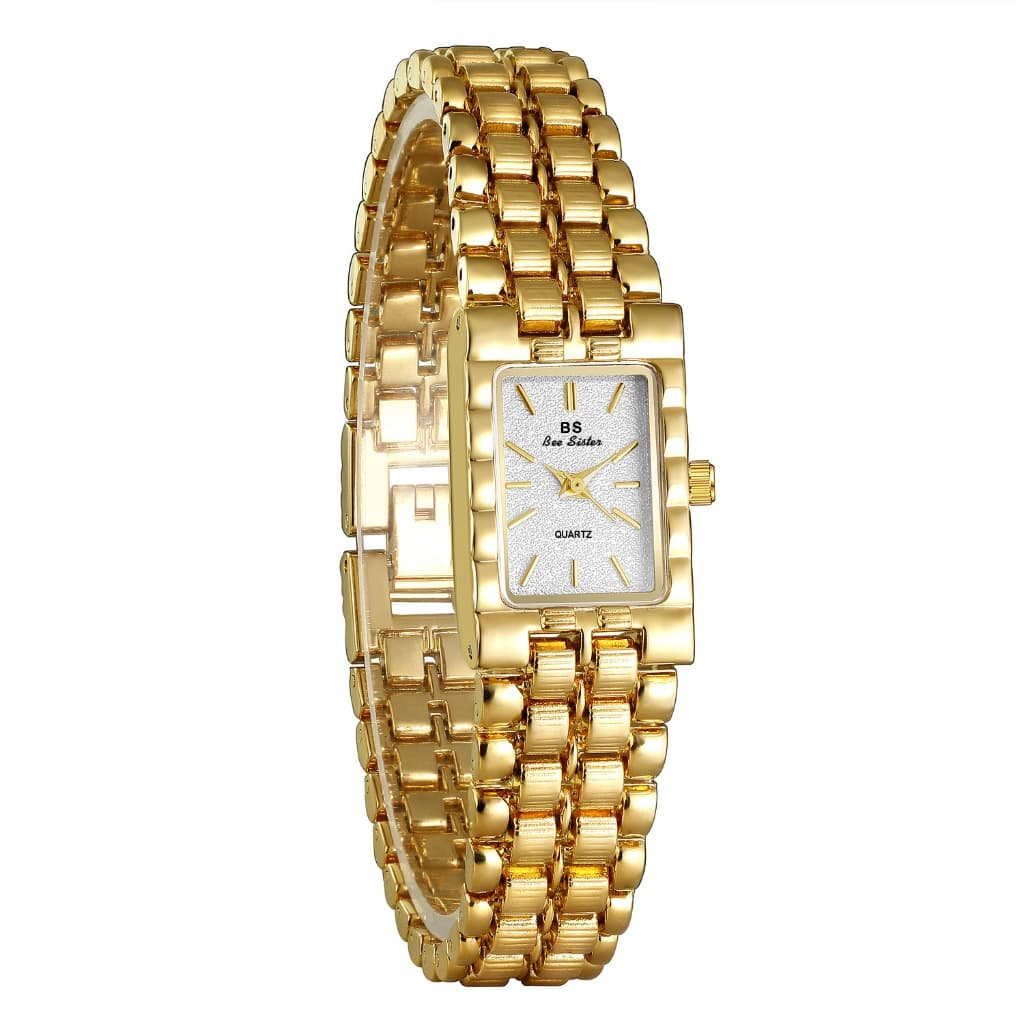 Luz De Luxo Retro Ouro Retângulo Clássico Relógios Para Mulheres Moda Aço Inoxidável Relógio Das Vintage Quartzo Pulso